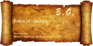 Babaji Opika névjegykártya