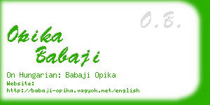 opika babaji business card